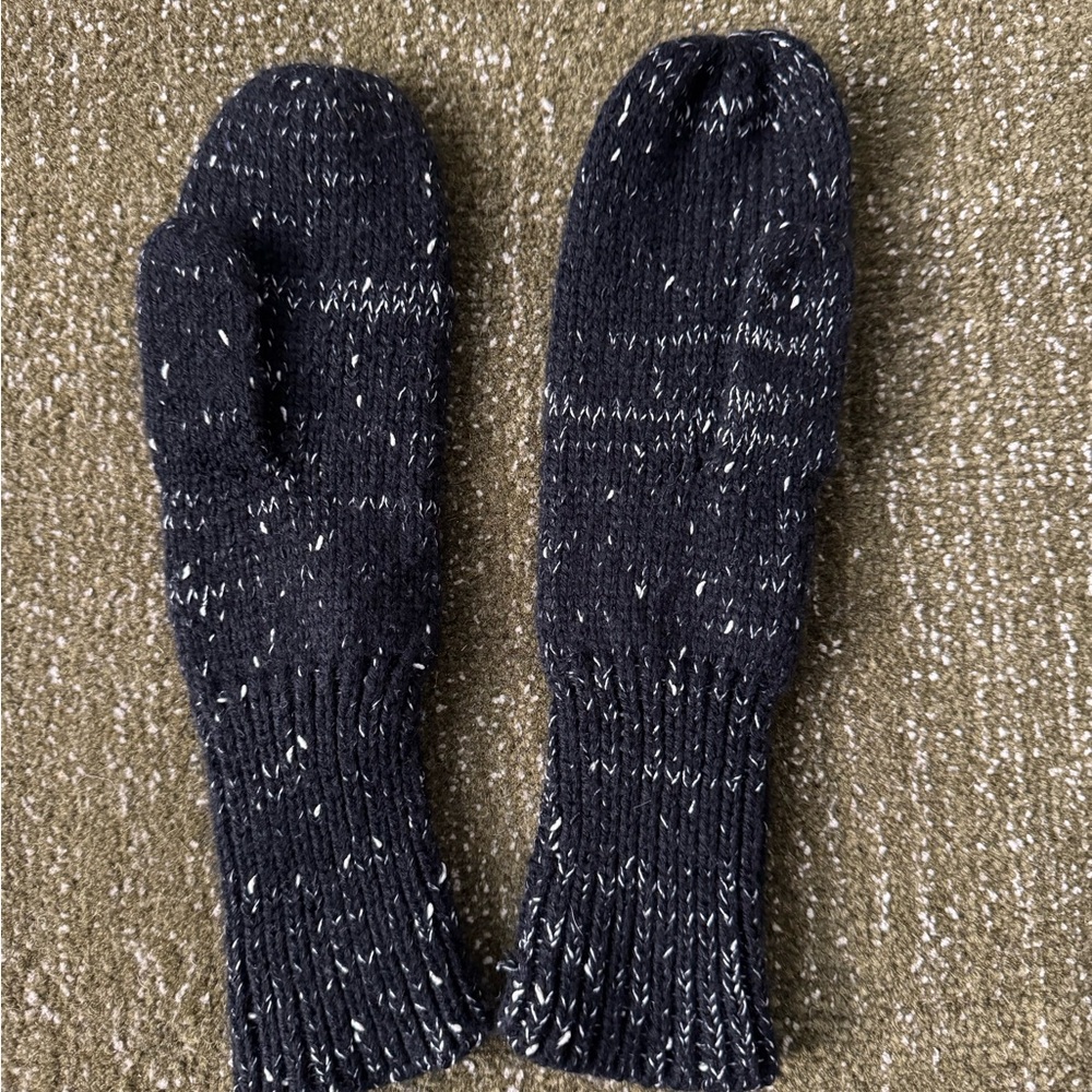 Cozy Black Knit Mittens